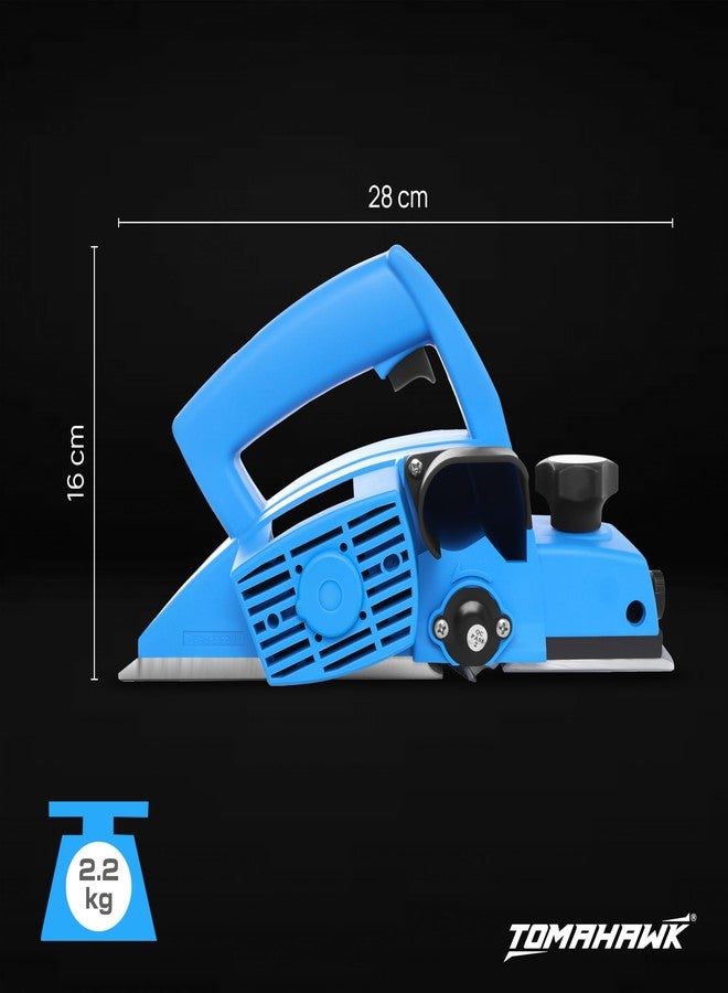 Tomahawk TPM-3944 Professional 500W Wood Planer | 15000 RPM High-Speed Motor | 82mm Planing Width | 2.5mm Cut Depth | V-Groove Base & Dust Port | Heavy-Duty Design - Image 5